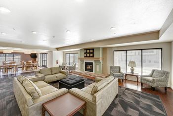 Community room with kitchen